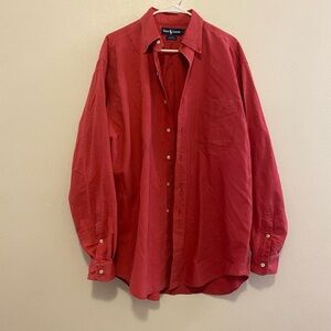 Ralph Lauren Men's Casual Red Button Down Shirt